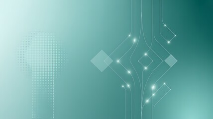 Modern technology background with glowing network lines and geometric shapes in teal, great for science presentations and innovative business solutions with a futuristic vibe