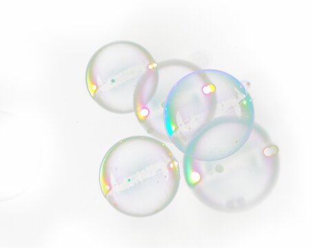 soap bubbles on a white background and bubles png  on transparent background