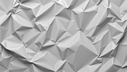 An intricate, silver crumpled paper pattern that occupies most of the frame. This detailed design covers the majority of the space, creating a sense of texture and depth