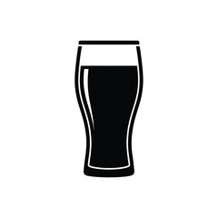 Black beer glass icon beverage drink