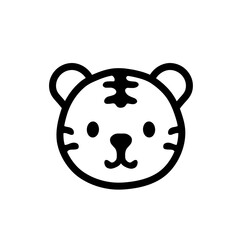 Cute Tiger Face Icon Illustration for Animal and Design Projects