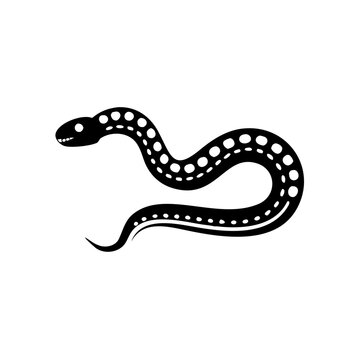 Slithering Snake Silhouette - Dangerous Reptile Mascot