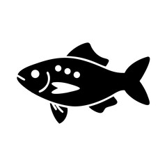 Carp Fish Icon - Freshwater Cyprinid Symbol