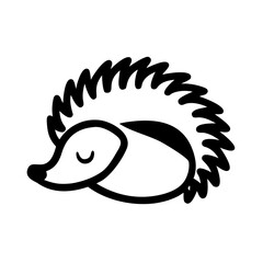 Stylized Hedgehog Logo - Simple Animal Mascot