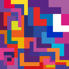 Abstract colorful background with square mosaic tile. Geometric style texture background. Vector illustration