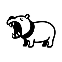 Cute Baby Hippo Icon - Adorable Animal Character