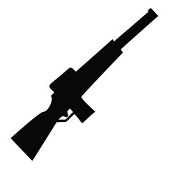 a rifle silhouette vector icon design with a white background	