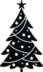 Christmas Tree Silhouette Festive Vector Illustration