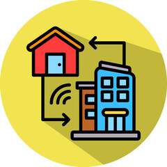 Hybrid Workspace isometric icon