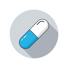 Capsule Pill Medication Treatment Health Cure Antibiotic Remedy Medicine Healthcare Illustration Medical Blue White Grey