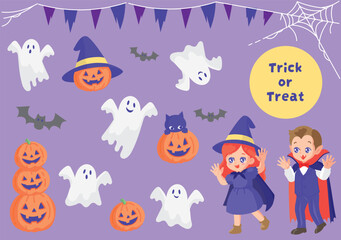 halloween characters set