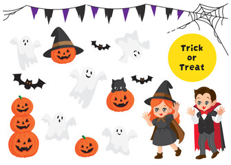 halloween characters set