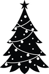 Christmas Tree Silhouette Festive Vector Illustration
