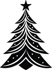 Christmas Tree Silhouette Festive Vector Illustration