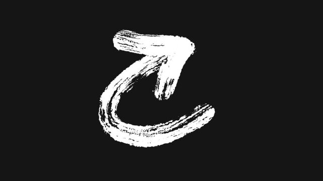 Artistic Chalk Arrow Guidance Hand Drawn Style Directional Cue Right Turn Concept Design Element Simple Symbol Drawing