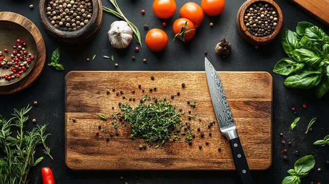 Culinary Scene with Fresh Ingredients for Cooking a Meal.