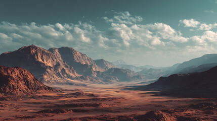 Fototapeta premium the vast expanse of Mars' outer landscape