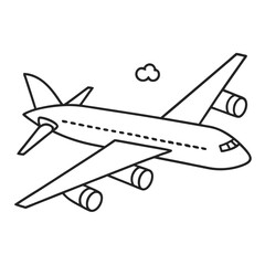Airplane line art on a white background