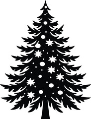 Christmas Tree Silhouette Festive Vector Illustration