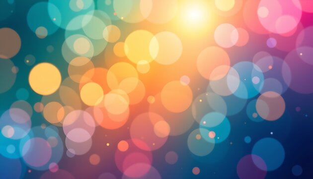 A vibrant background filled with colorful bokeh lights, creating an abstract, dynamic atmosphere.