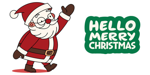 Cheerful Santa Claus wishing a joyful Christmas season with a playful style, perfect for holiday greetings, cards, and festive designs