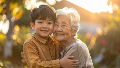 Generations of Love: A Cozy Family Moment with Grandson and Grandmother