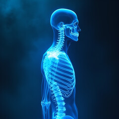 X-ray perspective pattern of male body, X-ray perspective pattern of male body medical test, generative AI
