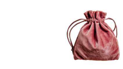 Dusty rose velvet drawstring bag