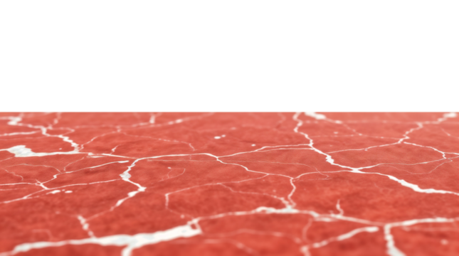 Empty red marble table isolated on transparent background