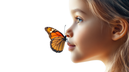 Butterfly on Nose with Transparent Background