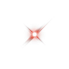 Shiny Red Star Light Flare. Red Glow Sparkle Effect for Magic Design Elements
