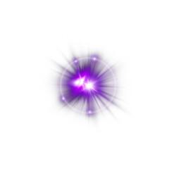 Shiny Purple Star Light Flare. Purple Glow Sparkle Effect for Magic Design Elements