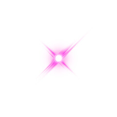 Shiny Pink Star Light Flare. Pink Glow Sparkle Effect for Magic Design Elements