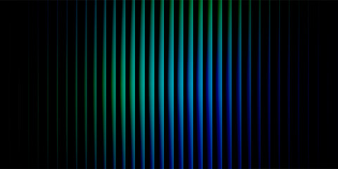 Futuristic neon texture with vibrant shades of blue green gradients and bright smooth fluted vertical lines. Bold dynamic design blending smooth tones and radiant colors for modern visual art project © Dyan