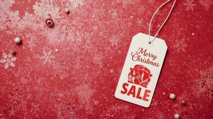 red price tag on wooden background