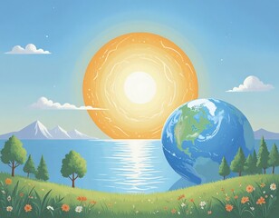 Sunrise over Earth, serene landscape