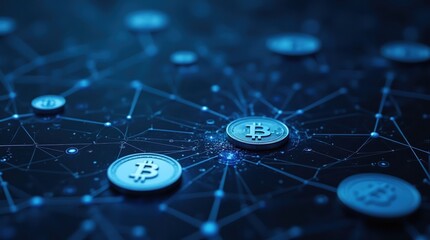 Digital bitcoin network connections and cryptocurrency blockchain technology