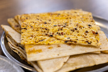 Close-Up of Spiced Turkish-Style Lavash
