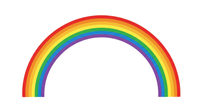 Colorful rainbow arched design element isolated PNG with Transparent Background