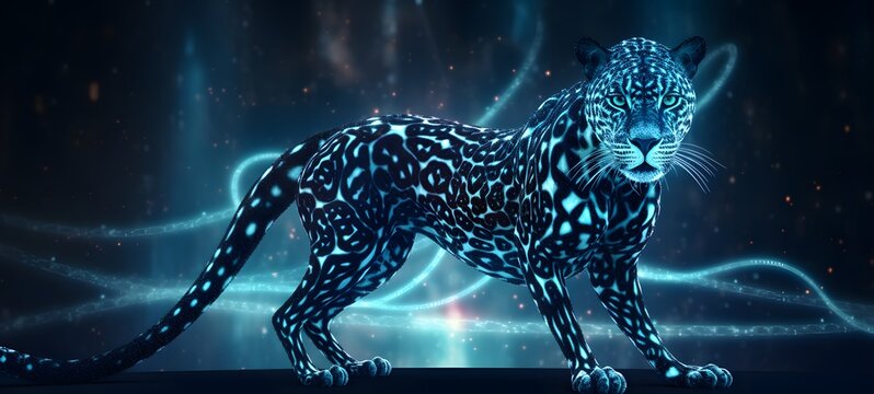 Pointillist grunge design of liger kraken with abstract dotted pattern,generative AI