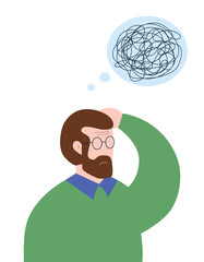 Thinking, make choice or decision illustration.