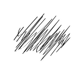 Scribbled marker, messy. Handwritten sketch. Stress. Disturbed mind. Doodles.