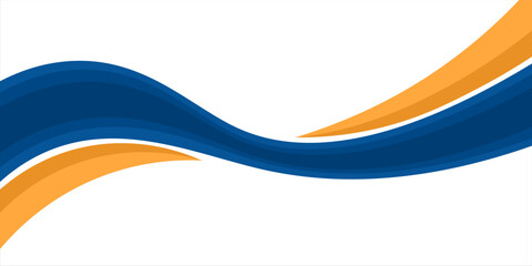 Blue and orange business wave banner background. vector