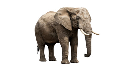 Obraz premium Mature African elephant standing isolated PNG with Transparent Background