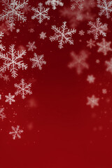 2h red christmas background with snowflakes