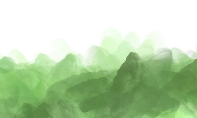 Fototapeta premium Green Abstract Watercolor Landscape on White Background Keywords: green, abstract, watercolor