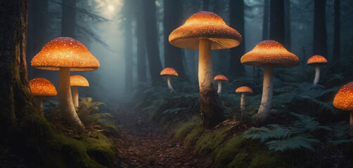 There are a lot of mushrooms that growing out the ground creative movement elements emotion colorful layers backgrounds composition gesture scene motion depth design illustration figure