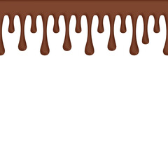 Melted Chocolate Drops Dripping with Defined Edges