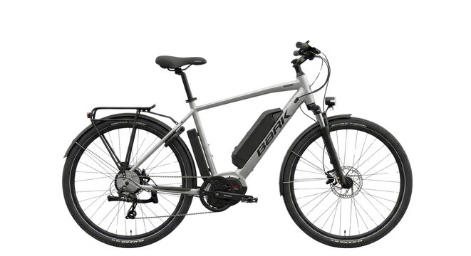 Electric bicycle for leisure and transportation isolated PNG with Transparent Background