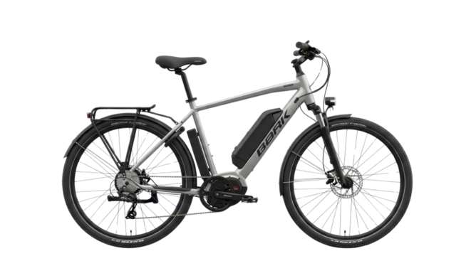 Electric bicycle for leisure and transportation isolated PNG with Transparent Background